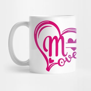 letter m monogram in the shape of love Mug